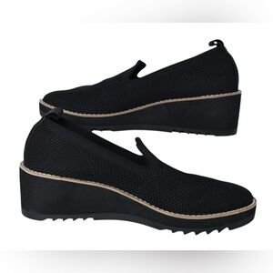 Eileen Fisher Lindy Novo Stretch Knit Black Wedge Sport Loafer